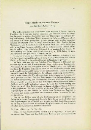 Neue Flechten unserer Heimat