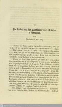IX. Die Verbreitung der Waldbäume und Sträucher in Norwegen.