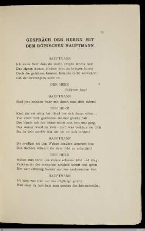 Gespräch des Herrn mit dem römischen Hauptmann / [Stefan George]