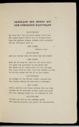 Gespräch des Herrn mit dem römischen Hauptmann / [Stefan George]