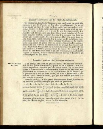 Propriété curieuse des fractions ordinaires.