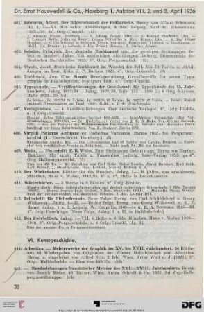 VI. Kunstgeschichte (Nr. 414-548)