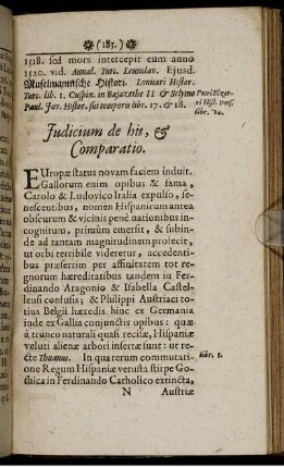 Iudicium de his, & Comparatio