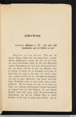 Leichen-Predigt