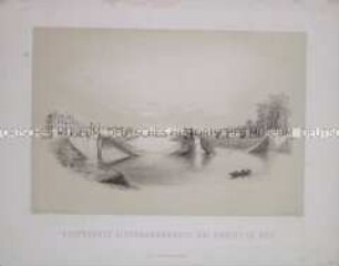 Gesprengte Eisenbahnbrücke bei Choisy-le-Roi - aus "Erinnerungsblätter 1870/1871"