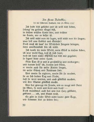 An Frau Rebekka