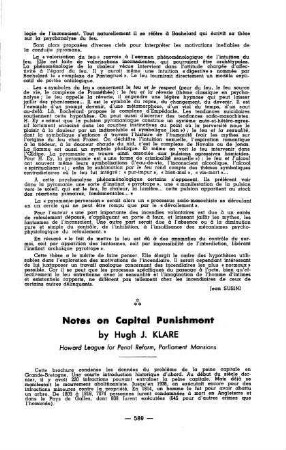 589-590, Notes on Capital Punishment, by Hugh J. Klare
