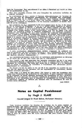 589-590, Notes on Capital Punishment, by Hugh J. Klare