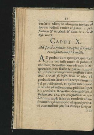 Caput X. Ad probandum ea, quae scriptura constant, non sit Remissio.
