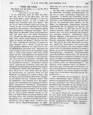 Curtmann, W. I. G.: Die Schule und das Leben, eine gekrönte Preisschrift. 2. Aufl. Friedberg: Bindernagel 1847 (Beschluss von Nr. 286)