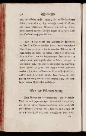 Von der Lebensordnung.