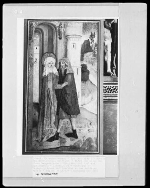 Hochaltar der Wengenkirche — Sechzehn Szenen aus dem Leben Mariens, Jesu und Heilige — Vier Szenen (davon zwei verschollen) — Begegnung an der Goldenen Pforte