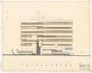 Technische Universität Berlin Technische Chemie (Franz-Fischer-Bau): Westansicht, 1:100