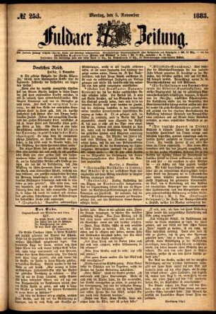 Ausgabe vom Montag, den 05. November 1883.
