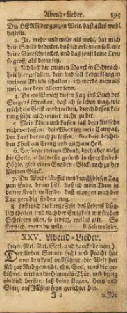 XXV. Abend-Lieder.