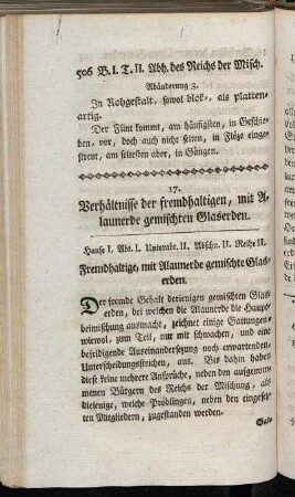 17. Verhältnisse der fremdhaltigen, mit Alaunerde gemischten Glaserden