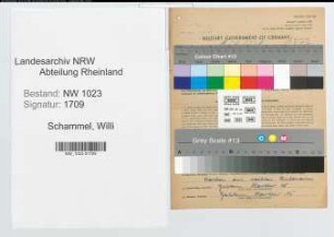 Entnazifizierung Willi Schammel , geb. 03.02.1895 (Zolloberinspektor)