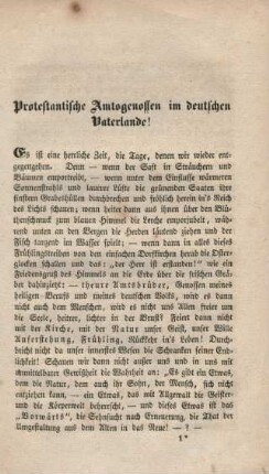 Protestantische Amtsgenossen im deutschen Vaterlande!