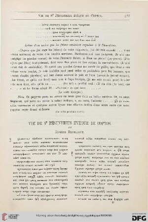 9: Vie de St. Pésunthius évèque de Coptos, [1]