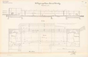 Schleppzugschleuse, Januschkowitz: Grundriss, Schnitte 1:100