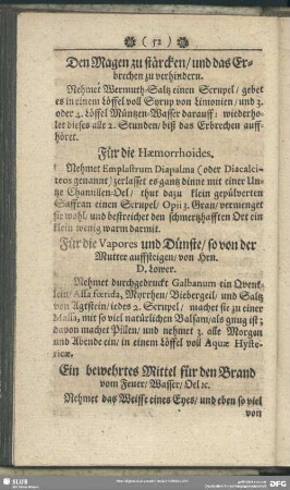 Den Magen zu stärcken, und das Erbrechen zu verhindern