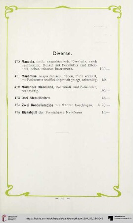 Diverse (Nr. 470-475)