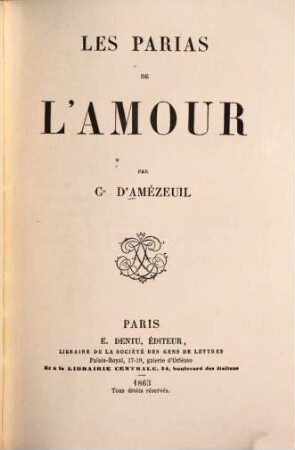 Les parias de l'amour