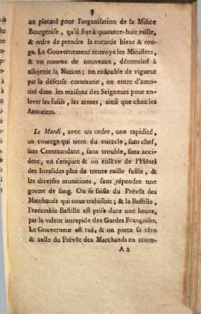 L' ouvrage des six jours, ou Lettre d'un membre du district des Feuillans, à son ami, sur la révolution de Paris
