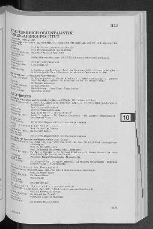 Fachbereich Orientalistik/Asien-Afrika-Institut