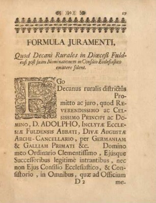 Formula Juramenti ...