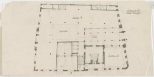 Schleich, Erwin; München, Residenzstr.; Preysingpalais, Wiederaufbau - Grundriss EG ohne Passage