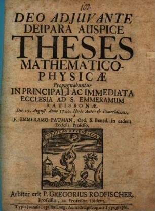 Theses mathematico-physicae