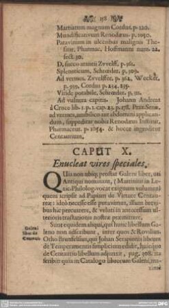 Caput X. Enucleat vires speciales