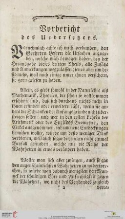 Vorbericht des Uebersetzers