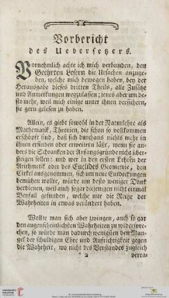 Vorbericht des Uebersetzers