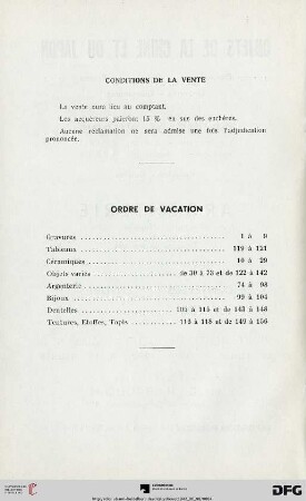 Ordre de vacation