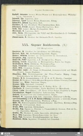 XXX. Siegener Bezirksverein.