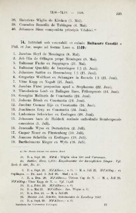 225-228, Matrikel 74, 1-33 (1519) und 75, 1-37 (1519/20)