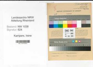 Entnazifizierung Irene Kampers , geb. 17.06.1921 ()