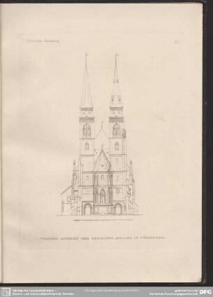 Platte 1. Giebelseite (Westseite) der St. Sebalds-Kirche.