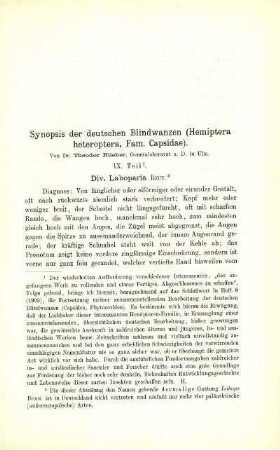 Synopsis der deutschen Blindwanzen (Hemiptera heteroptera, Fam. Capsidae). IX. Teil.