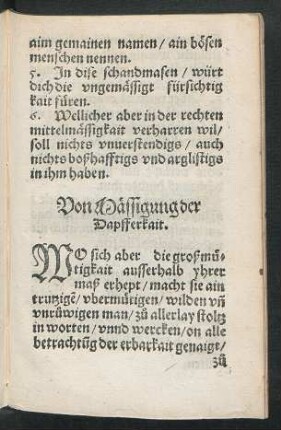 Von Mässigung der Dapfferkait.