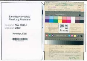 Entnazifizierung Karl Koester , geb. 12.11.1886 (Arzt)