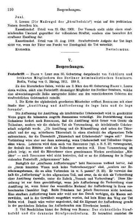 110-128, V. Besprechungen