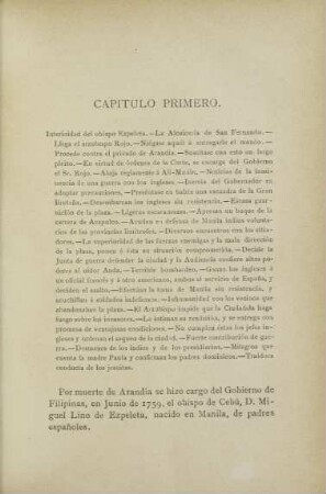 Capítulo primero. Interinidad del obispo Ezpeleta. - ...