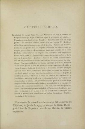 Capítulo primero. Interinidad del obispo Ezpeleta. - ...