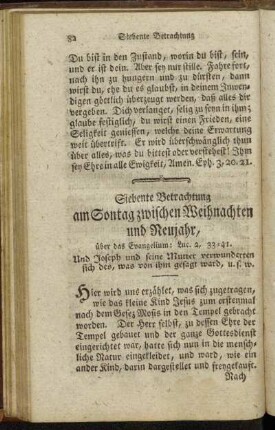 Siebente Betrachtung am Sontag zwischen Weihnachten und Neujahr, [...]