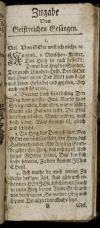 Zugabe Von Geistreichen Gesängen.