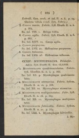 CCXIV. Mycetophagus. Pilzkäfer.