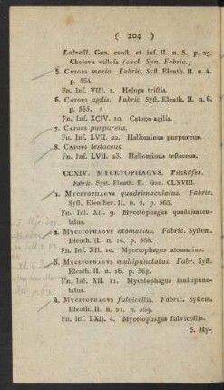 CCXIV. Mycetophagus. Pilzkäfer.
